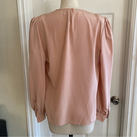EUC vintage Christian Dior Dusty rose, pull over puff sleeved blouse - Picture 4 of 12